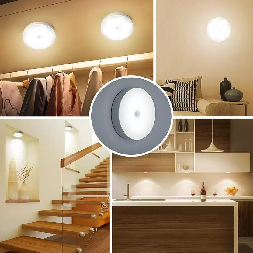 Motion Sensor Light for Home with USB Charging Wireless Self Adhesive LED Night Light	(Pack Of 2)