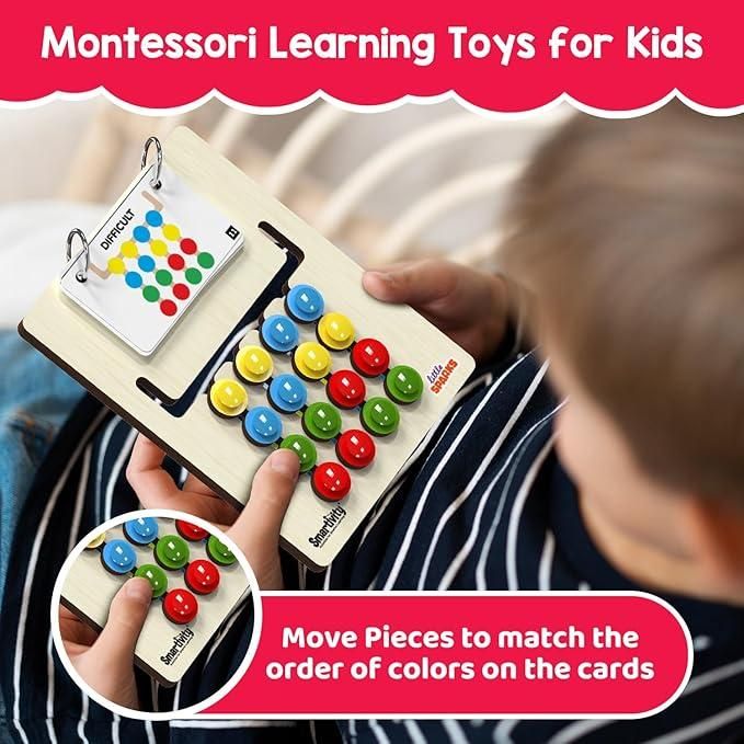 Kids Montessori Slide Puzzle Game Color & Pattern Matching Learning Toys for Kids